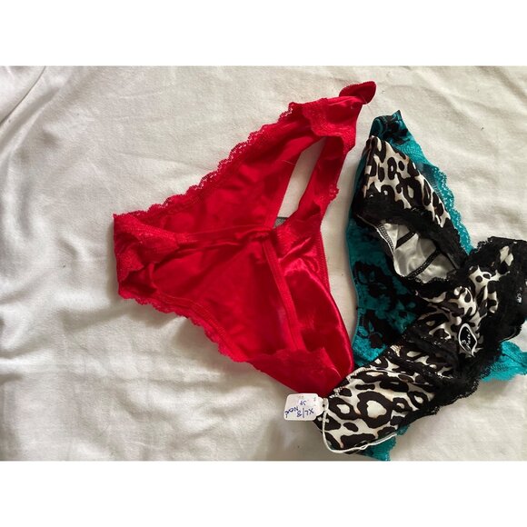 Vintage Smart & Sexy XL Thong Panties 3-Pack Animal Red White - Picture 11 of 11